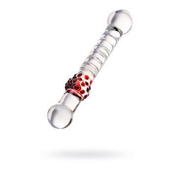 Sexus Glass Çift Taraflı Cam Dildo, Şeffaf, 22 cm