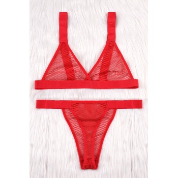 Kırmızı Renk Kadın Ic Camasır Takım