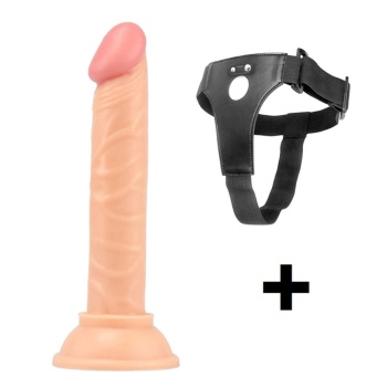 Realdo Strappy 14cm Gerçekçi Testisli Belden Bağlamalı Strap On Protez Penis