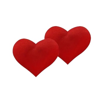 Fetilux Kalp Şeklinde Göğüs Ucu Kapama Çıkartması - Kırmızı