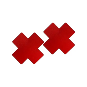 Fetilux Çarpı Şeklinde Göğüs Ucu Kapama Çıkartması - Kırmızı