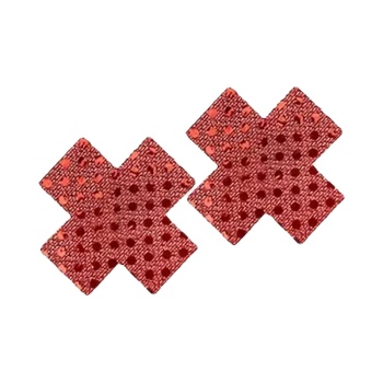 Fetilux Puantiyeli Çapraz Göğüs Ucu Kapama Çıkartması - Kırmızı