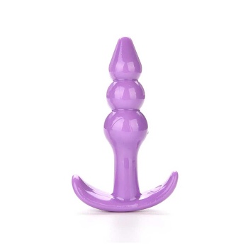 Backpart 3 Boğumlu Silikon Anal Tıkaç - Mor