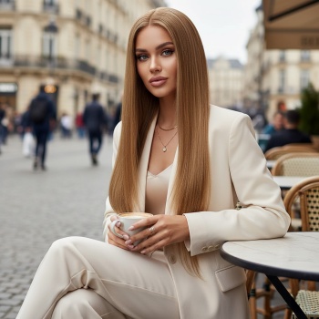 Düz Front Lace Gerçek Tül Peruk - Balköpüğü - 70-75cm