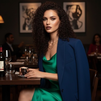 Afro Dalga Front Lace Gerçek Tül Peruk - Koyu Kahve - 60-65cm