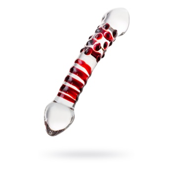 Sexus Glass Çift Taraflı Cam Dildo , Şeffaf, 21 cm