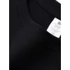 AICG Ön Arka Baskılı Bisiklet Yaka Kadın Oversize Bisiklet Yaka T-shirt - Siyah