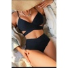 V kesim bikini altlı belden kuşak detaylı bikini takımı
