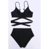 V kesim bikini altlı belden kuşak detaylı bikini takımı