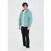 Unisex Tam Fermuarlı Kapşonlu  Hırka - Mint Yeşili