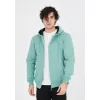 Unisex Tam Fermuarlı Kapşonlu  Hırka - Mint Yeşili