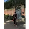 Kadın Uzun Kollu Yakalı Gömlek Pantalon Takım- Kahverengi