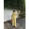 Kadın Uzun Kollu Yakalı Gömlek Pantalon Takım- Sarı