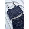 Yıldız Desenli Lacivert Şortlu Pijama Takımı