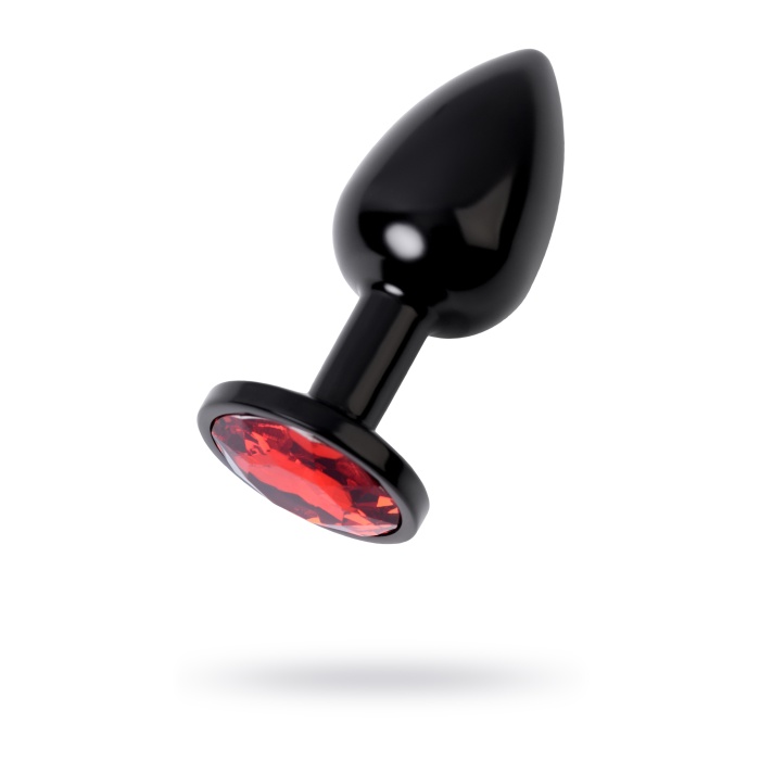 Metal by TOYFA Anal Plug, Metal, siyah, kırmızı kristalli, 7,2 cm, Ø2,8 cm, 50 g