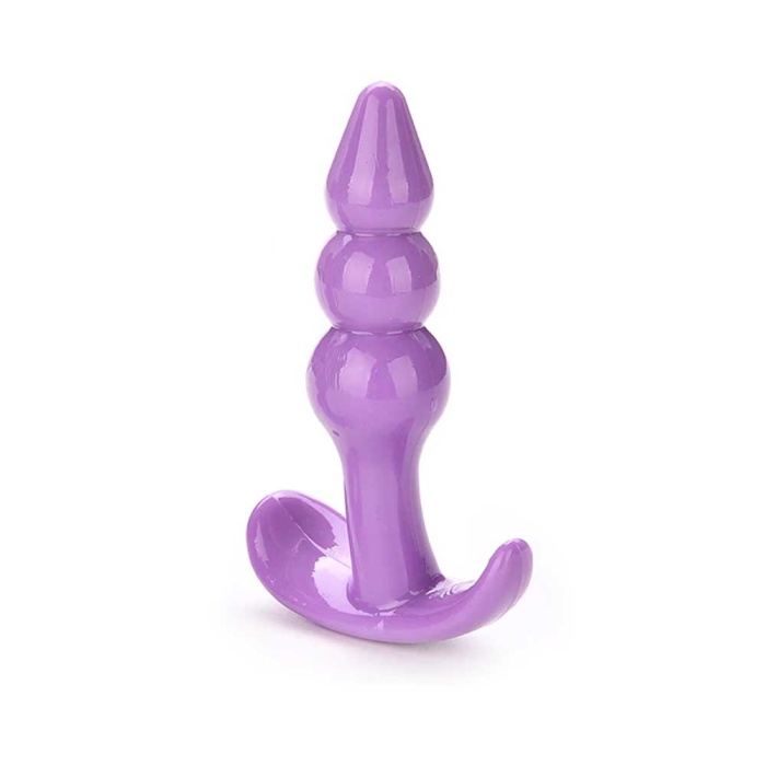 Backpart 3 Boğumlu Silikon Anal Tıkaç - Mor