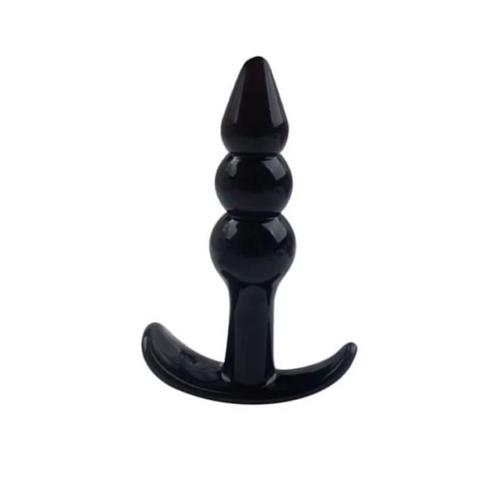 Backpart 3 Boğumlu Silikon Anal Tıkaç - Siyah