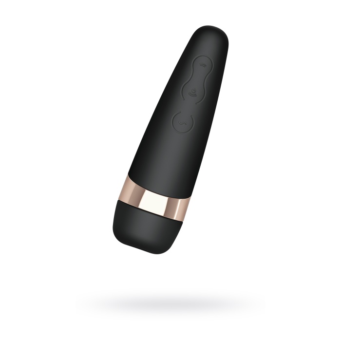 Satisfyer PRO 3 Vakum Dalgası Temassız Klitoral Stimülatör Titreşim, Silikon, Siyah, 14 cm