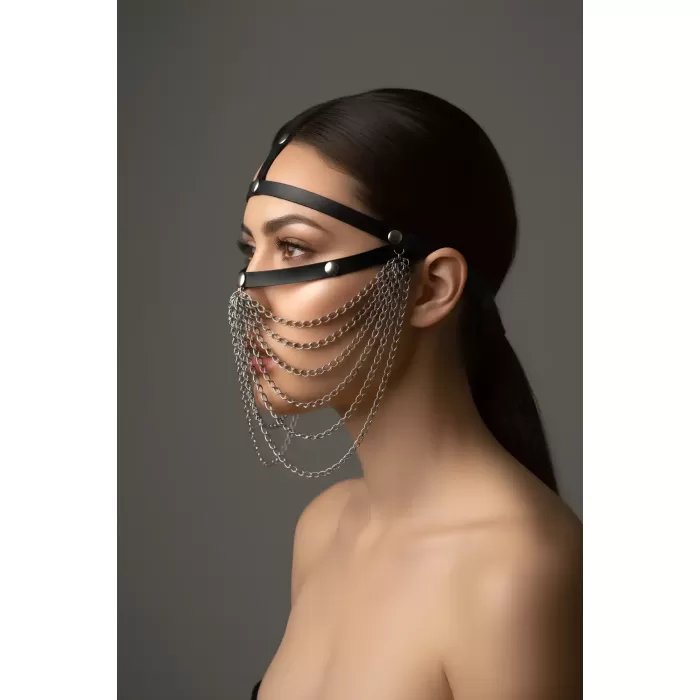 Zincirli Deri Seksi Maske - APFT465