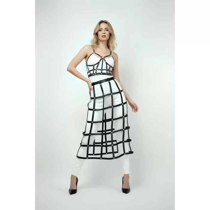 Deri Etek ve Deri Göğüs Harness Takım, Cosplaywear - APFT1013