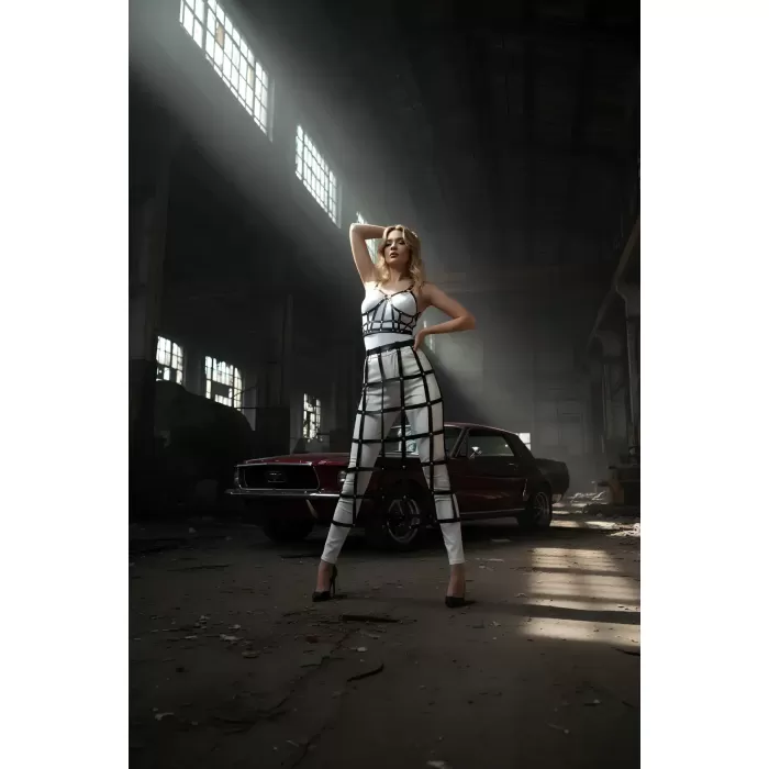 Deri Etek ve Deri Göğüs Harness Takım, Cosplaywear - APFT1013