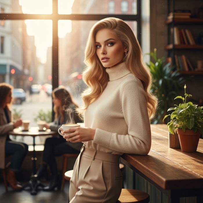 Dalgalı Front Lace Gerçek Tül Peruk - Sıcak Karamel - 60-65cm