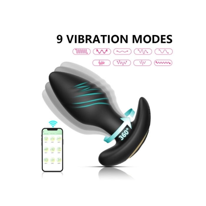 Censan Big Boat Anchor Swing – Telefon Kontrollü Titreşimli Anal Plug (Siyah)