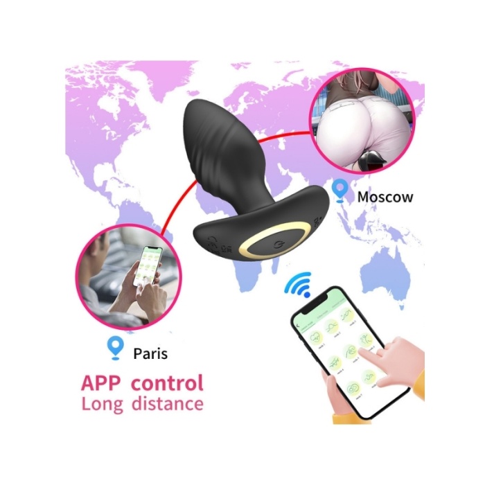 Censan Big Boat Anchor Swing – Telefon Kontrollü Titreşimli Anal Plug (Siyah)