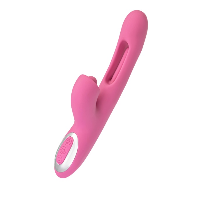 JOS Monti Hareketli Dil ve Uyarıcı Bilye Özellikli Silikon Vibratör – Pembe, 24 cm