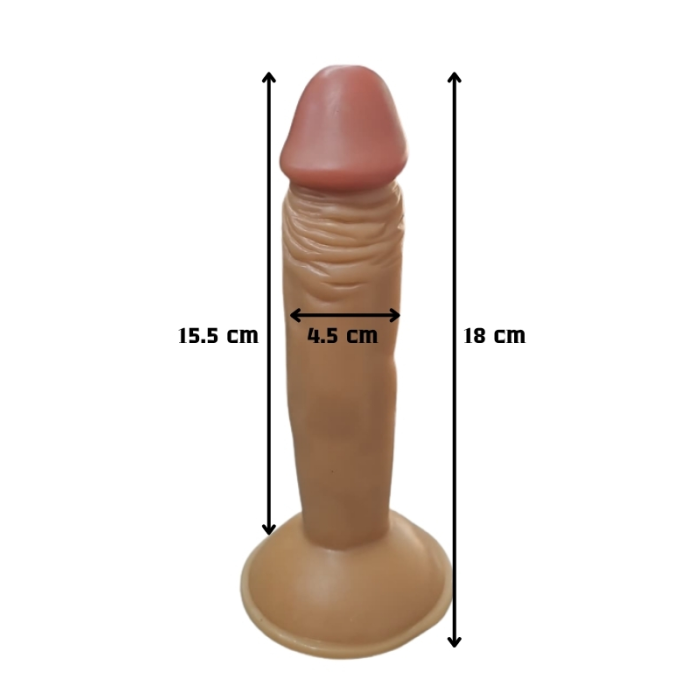 Gerçekçi Testissiz Melez Dildo 18 cm
