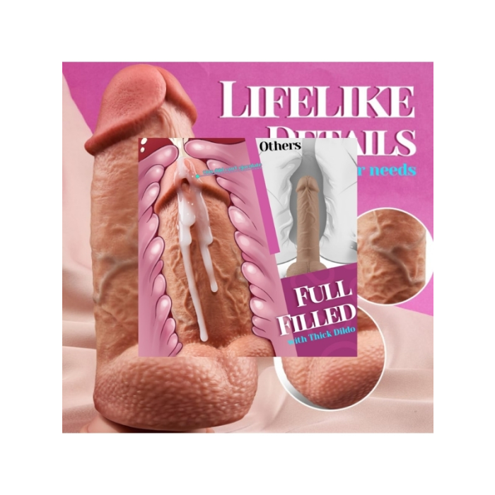 Censan SuperLove Realistik Dual Density Dildo – 21 cm Güçlü Emme Tabanlı Vücut Dostu Silikon