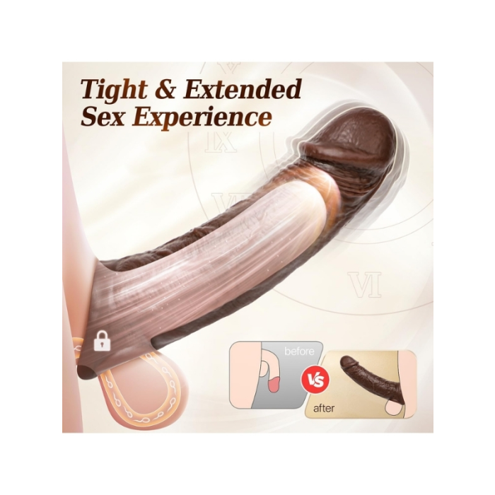 Censan Telefon Kontrollü Melez Renkte Titreşimli Penis Kılıfı