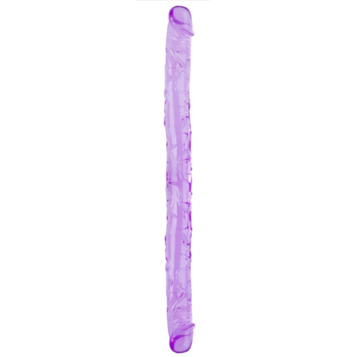 Censan Çift Taraflı Esnek Dildo 34 cm – Gerçekçi Dokulu Mor Renk