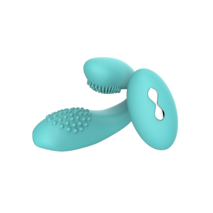 Censan Kablosuz Kumandalı Tırtıklı Klitoris ve G-Spot Uyarıcı 2 in 1 Çift C Vibratör