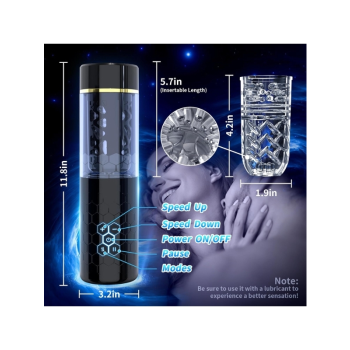 Censan Kablosuz Elleri Serbest Bırakan Erkek Mastürbatörü – 10 Otomatik İleri Geri ve Dönen Mod, Ayarlanabilir Vantuz Taban, 3D Dokulu İç Kılıf