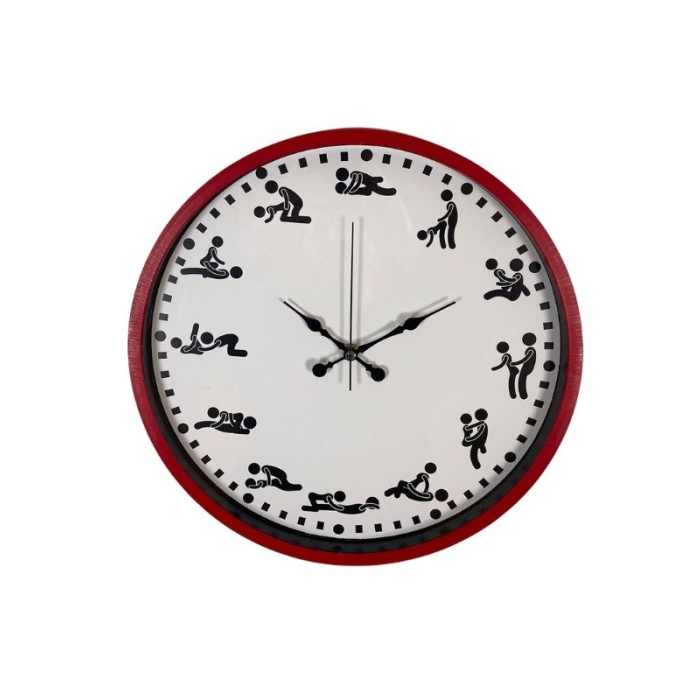 Censan Kamasutra Temalı (Pozizyonlu) Duvar Saati Kırmızı