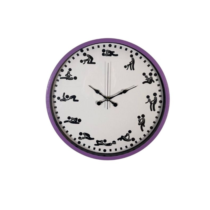 Censan Kamasutra Temalı (Pozizyonlu) Duvar Saati Mor