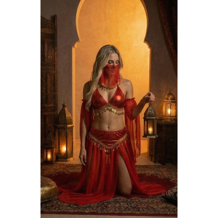 Kadı Kaliteli Peçeli Seksi Dansöz Kostümü Erotik Çekici Çengi Fantezi Oryantal Asena Kıyafeti