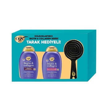 Organix Biotin&Collagen Şampuan 385 ml+Saç Kremi 385 ml+Tarak Hediyeli 3lü Set