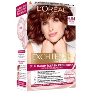 Loreal Paris Excellence Creme - Krem Saç Boyası No: 6.54 Açık Kızıl Kahve