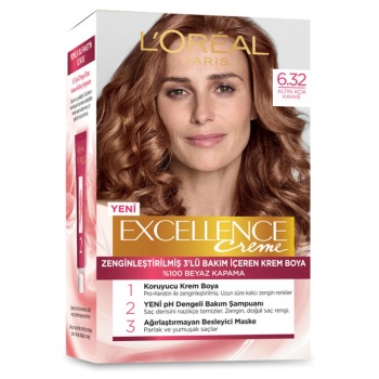 Loreal Paris Excellence Creme - Krem Saç Boyası No: 6.32 Altın Açık Kahve