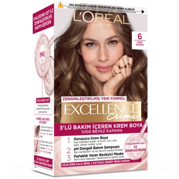 Loreal Paris Excellence Creme - Krem Saç Boyası No: 6 Açık Kahve