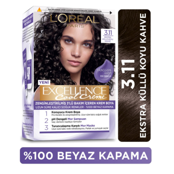 L’Oreal Paris Excellence Cool Creme Saç Boyası – 3,11 Ekstra Küllü Koyu Kahve