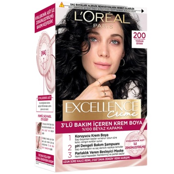Loreal Paris Excellence Creme - Krem Saç Boyası No: 200 Yoğun Siyah