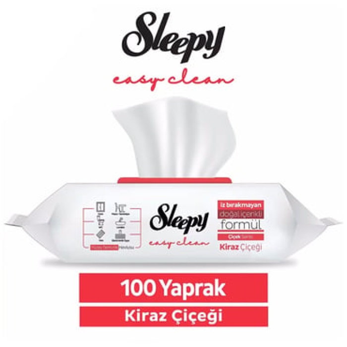 Sleepy Yüzey Temizlik Havlusu 100lü Kiraz Çiçeği