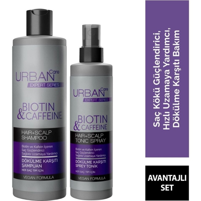 Urban Care Biotin & Kafein Saç Kökü Güçlendirici Şampuan 350 Ml + 200 Ml Sprey Tonik Avantajlı Set