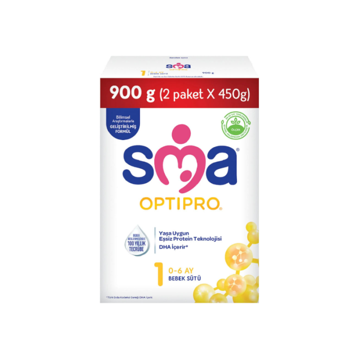 Sma Optipro 1 0-6 Ay Bebek Sütü 900 g (2 Paket x 450 g)