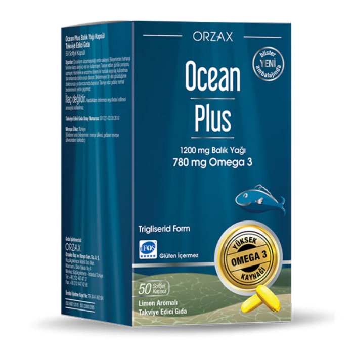 Orzax Ocean Plus Balık Yağı 1200 Mg 50 Kapsul