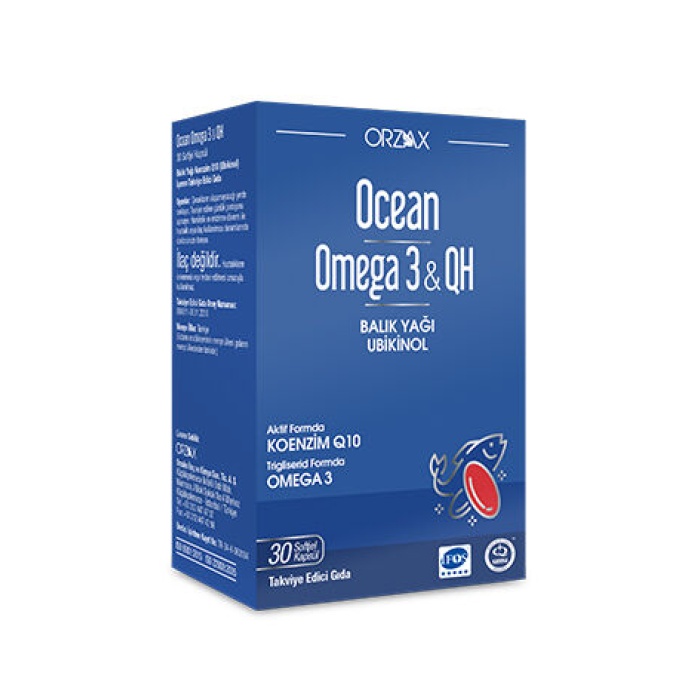 Orzax Ocean Omega 3 & QH Takviye Edici Gıda 30 Kapsül