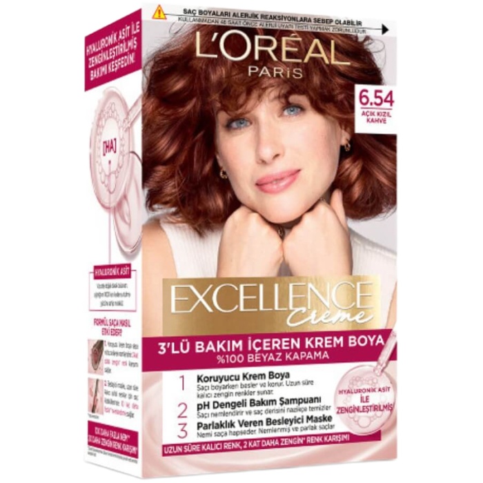 Loreal Paris Excellence Creme - Krem Saç Boyası No: 6.54 Açık Kızıl Kahve